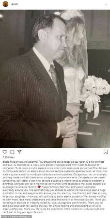Gisele's post for Valdir's birthday
